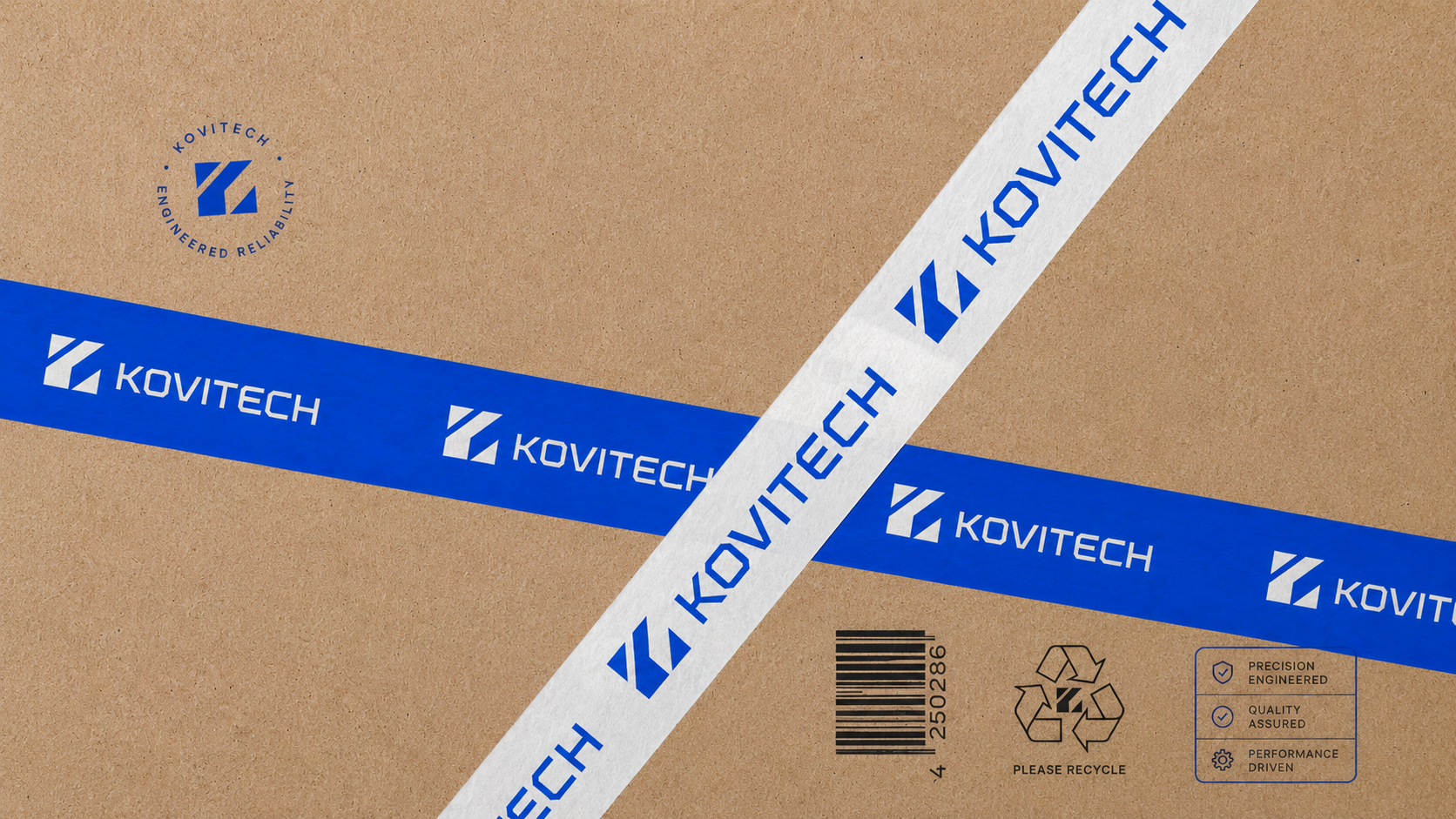 Kovitech branded packaging with precision engineered markings